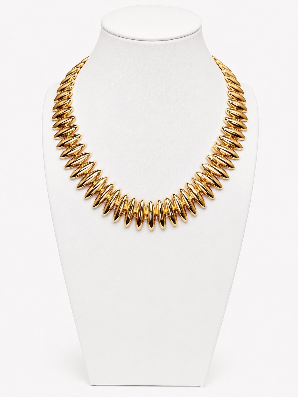 NEW Time and Tru Gold Tone Statement Collar Necklace Adjustable Bold Modern - Picture 3 of 7